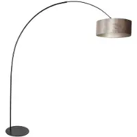Steinhauer Lampadaire Curve noir avec abat-jour gris Ø 50cm