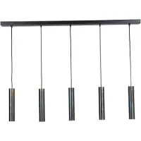 Masterlight Lampe suspendue pour table à manger Run Cylindres en bronze à 5 lumières