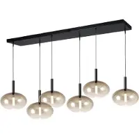 Masterlight Lampe pendante 6L Ø24cm Lido Onion avec du verre doré qui s’estompe.