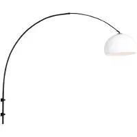 Steinhauer Lampe à arc murale Sparkled noir avec capuche blanche