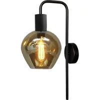 Masterlight Applique noire Bounty avec du verre