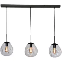 Masterlight Lampe à suspension en verre Lava 3x verre transparent Ø 24cm
