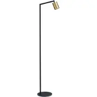 Masterlight Lampadaire noir Bounce avec une tache dorée