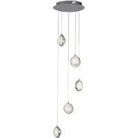 Searchlight Lampe suspendue Quartz loft 5 lumières chrome