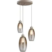 Masterlight Lampe pendante Vide Olive avec 3 verres - sable - Ø35cm