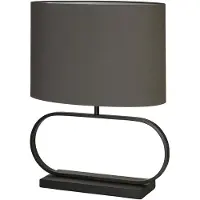 Searchlight Lampe de table Sleek Noir avec capuche grise