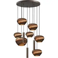 Masterlight Lampe suspendue à 10 lampes Cartone avec des cagoules Think Paper
