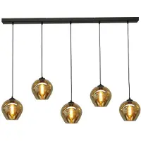 Masterlight Lampe suspendue Quinto 5 avec abat-jour en verre