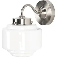 Highlight Applique murale en nickel Cambridge avec verre blanc Ø 15cm