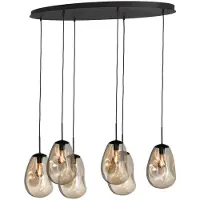 Masterlight Lampe suspendue Lava Oval 6x verre doré Ø 22,5cm