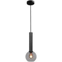 Masterlight Lampe suspendue Ø 15cm Bella 2 Noir avec verre fumé