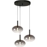 Masterlight Lampe pendante 3L Vide Lido Onion avec du verre Ø de 24 cm qui décolore la fumée