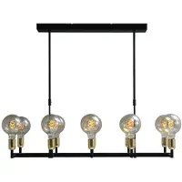 Masterlight Lampe suspendue noire pour salle à manger Tube Luminaires dorés à 10 lumières