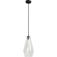 Masterlight Lampe suspendue noire Diamond 18 cm avec verre transparent