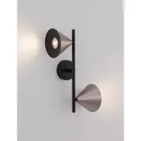 Lyora Applique murale Conico Double noir avec marron café