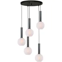 Masterlight Lampe suspendue Vide Bella 2 5 lumières avec lentilles blanches