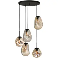 Masterlight Lampe suspendue Vide Lava 5x verre doré