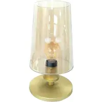 Steinhauer Lampe de table Ancilla 3103ME en laiton, douille E27, allumage/extinction par effleurement - Design classique de - Fabriquée en métal, verre et composants électroniques - Cordon de 180 cm -