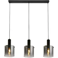 Searchlight Suspension noire Sweden 3 feux droits