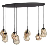 Masterlight Lampe suspendue Lava Oval 8x verre doré