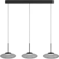 Lyora Suspension 3 lumières Bounto Verre transparent noir