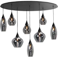 Highlight Suspension Cambio Verre fumé noir à 8 lumières