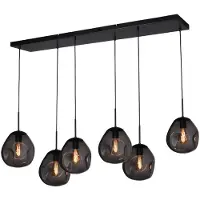 Masterlight Lampe suspendue Lava 6x verre à fumée Ø 24cm