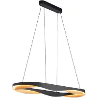 Highlight Suspension design Ascoli noir avec or 160cm