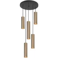 Highlight Lampe suspendue ronde Perugia or mat - 5x GU10