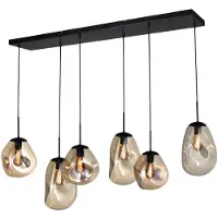 Masterlight Lampe suspendue Lava 6x verre doré