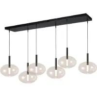 Masterlight Lampe pendante 6L Ø 24cm Lido Onion avec du verre transparent