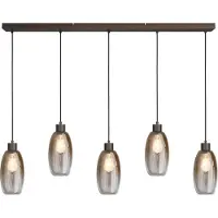 Masterlight Lampe suspendue en verre Olive 5x Ø 15cm - cacao