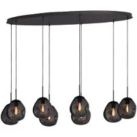 Masterlight Lampe suspendue Lava Oval 8x verre à fumée Ø 24cm