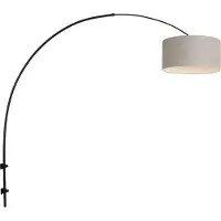 Steinhauer Lampe à arc murale Sparkled noir avec abat-jour taupe