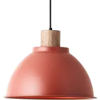 Brilliant Suspension décorative Erena en rouge | dimmable avec une ampoule adaptée | Ø 38 cm | Hauteur 120 cm | 1 x E27 max. 60 watts | Métal/bois