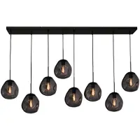 Masterlight Lampe suspendue Lava 8x verre à fumée Ø 24cm