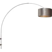 Steinhauer Lampe à arc murale Sparkled Acier inoxydable avec abat-jour en velours taupe