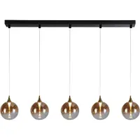 Searchlight Suspension 5 lumières Alchemy Verre ambré