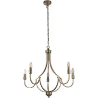 Searchlight Lampe suspendue classique Lodge Argent 5 lumières