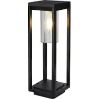Searchlight Lampadaire Atlanta 1-flamme aluminium noir 45cm Lampadaire IP44 verre clair