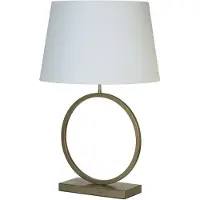Searchlight Lampe de table Elegant bronze avec capuchon blanc