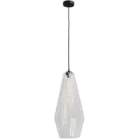 Masterlight Lampe suspendue noire Diamond 27 cm avec verre transparent