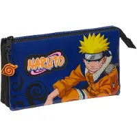 Big Buy Cooking Triple étui multi-usages Naruto Ninja Bleu Noir 22 x 12 x 3 cm