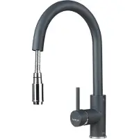 Alveus Mitigeur Delos, bec rétractable, douche, cartouche céramique, noir