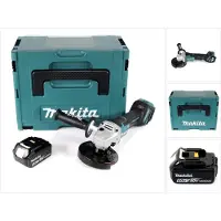 Makita DGA 517 G1J Meuleuse d'angle sans fil 18V 125mm + 1x Batterie 6,0Ah + Coffret de transport Makpac - sans Chargeur