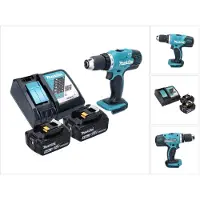 Makita Perceuse-visseuse sans fil DDF 453 RT 18 V 42 Nm + 2 batteries 5,0 Ah + chargeur