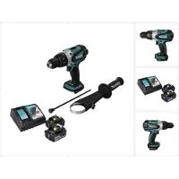 Makita DHP 458 RT Perceuse-visseuse à percussion sans fil 18 V 91 Nm + 2x Batteries 5,0 Ah + Chargeur