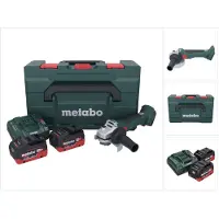 Metabo W 18 L BL 9-125 Meuleuse d'angle sans fil 18 V 125 mm Brushless + 2x batterie 8,0 Ah + chargeur + metaBOX