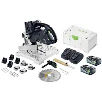 Festool SYMC 70 EB-Basic SYMMETRIC Scie à plinthes sans fil 36 V ( 2 x 18 V ) 216 mm + 2x batterie 8,0 Ah + double chargeur + Systainer