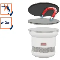 Smartwares Kit de fixation Plaque de montage magnétique universelle Aimant Ø 5cm pour détecteur de fumée